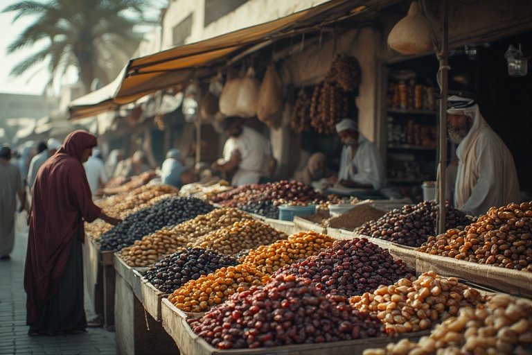 Abu Dhabi Dates Market traditional date stalls and local vendors